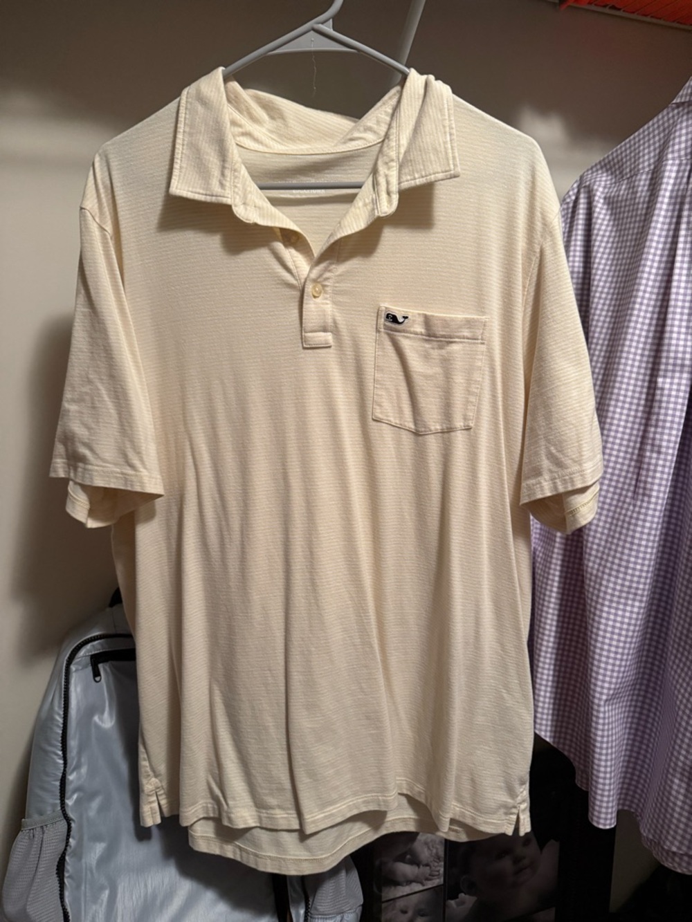 Vineyard Vines Men's yellow stripe Short-Sleeve Pocket Polo